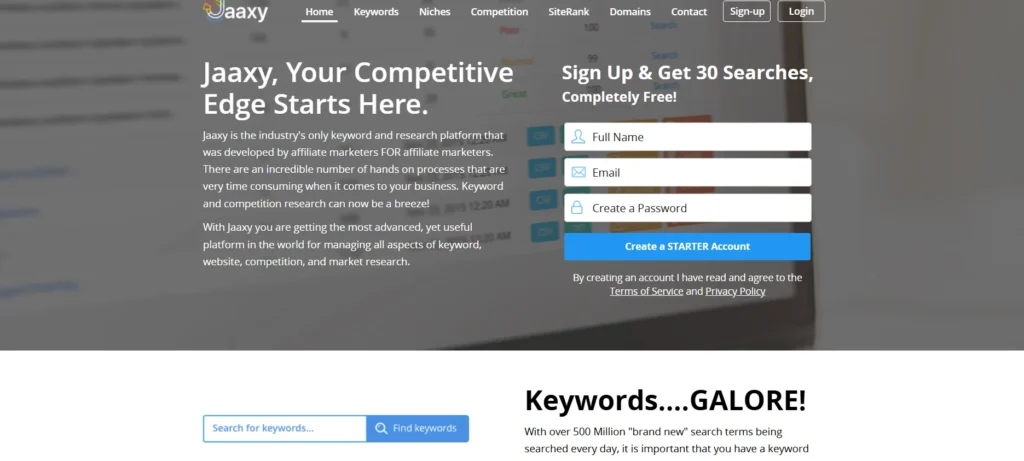 Keyword Research Tool - Jaaxy