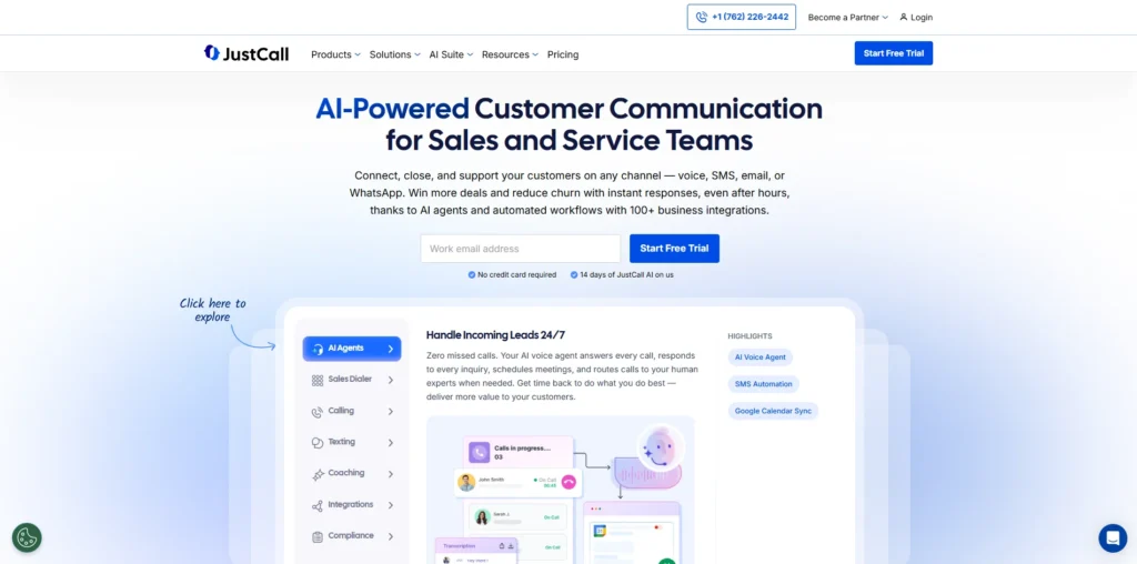 Ringover Alternative - JustCall – Cloud Phone System