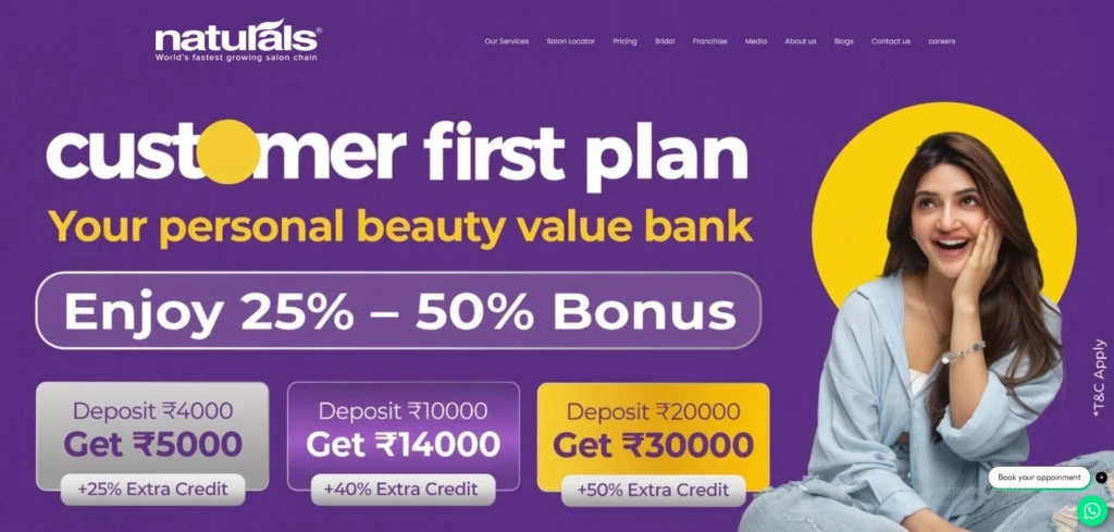Salon Franchise in India- Naturals Salon