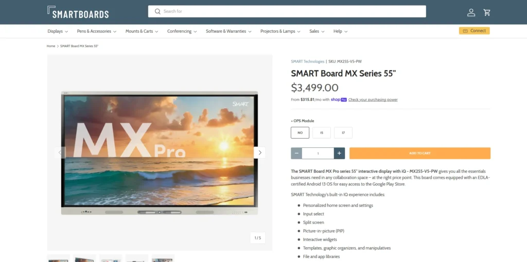 SMART Board MX Series-Vibe board Alternatives