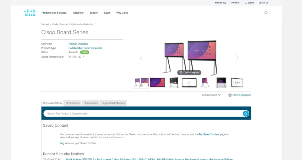 Series de Cisco Webex Board-Vibe board Alternatives