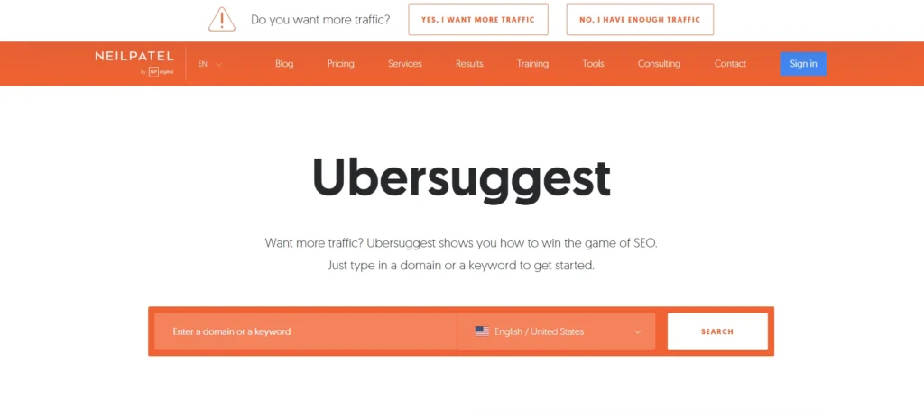 Keyword Research Tool - Ubersuggest