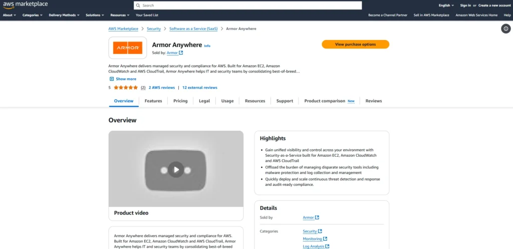 Cloud Workload Protection Platform - Armour Anywhere