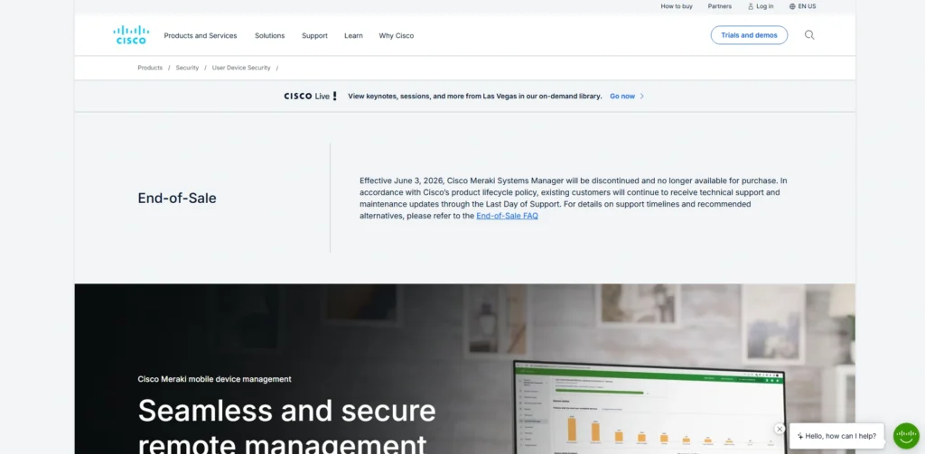 MDM Software-Cisco Meraki‌ Systems Manag⁠er​
