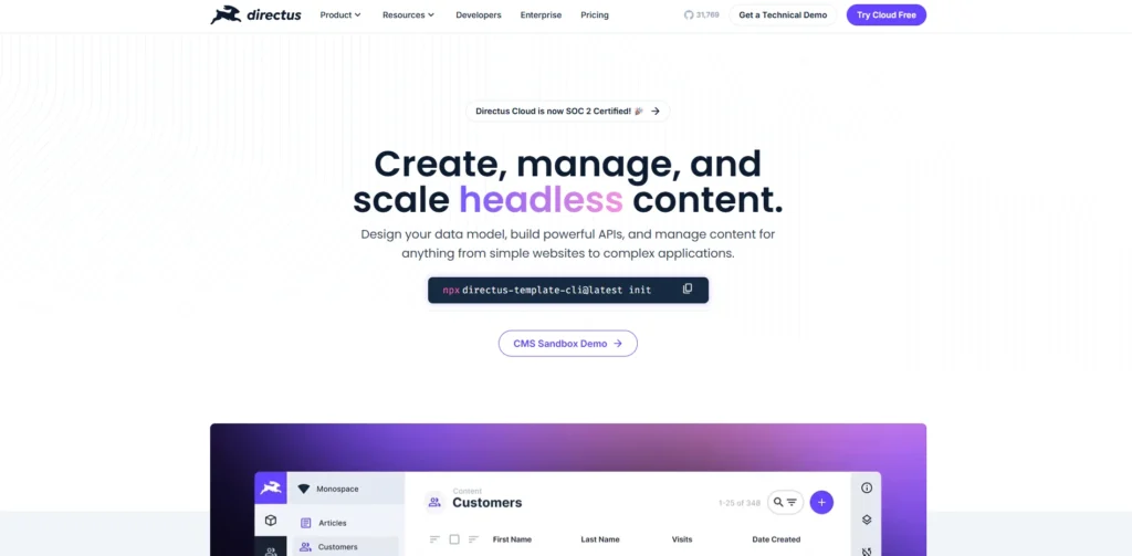 CMS for Jamstack - Directus
