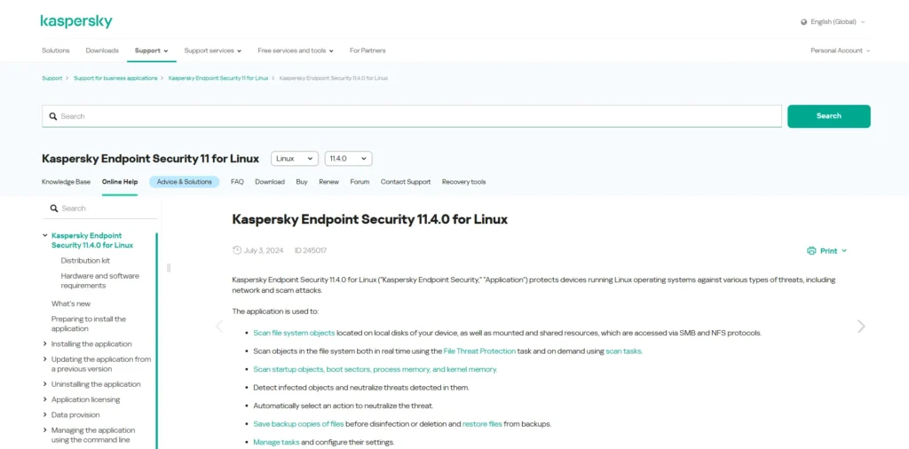 Antivirus for Linux - KESL Linux