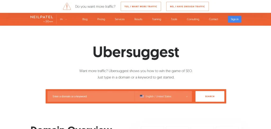 Backlink Analysis Tool - Ubersuggest