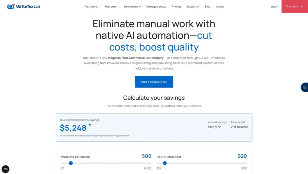 AI prpduct description generetor - WriteText.AI