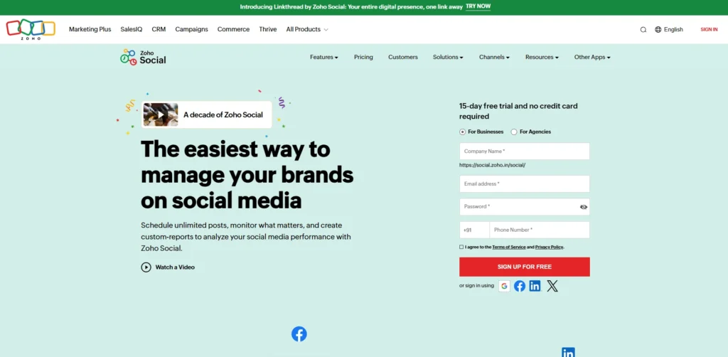 Sendible Alternative - Zoho Social