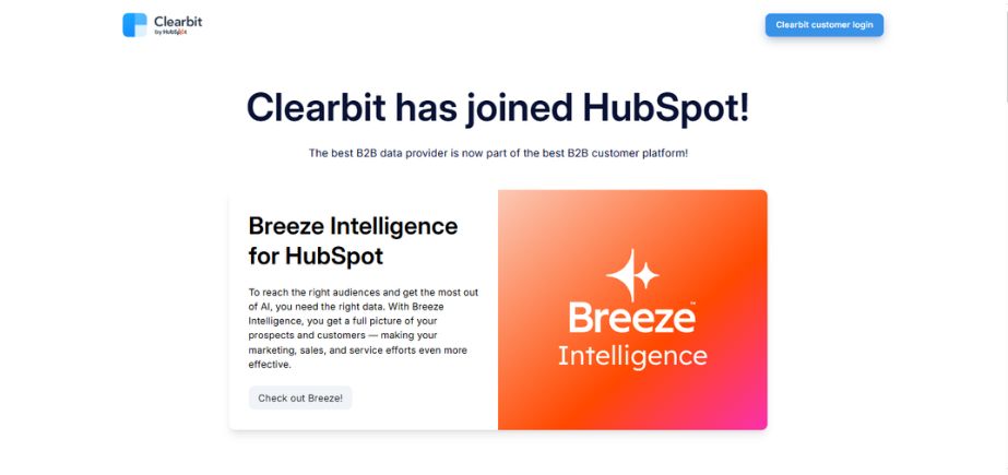 sales prospecting tools - clearbit