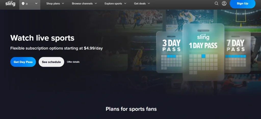 StreamEast Alternatives-Sling TV Sports‌