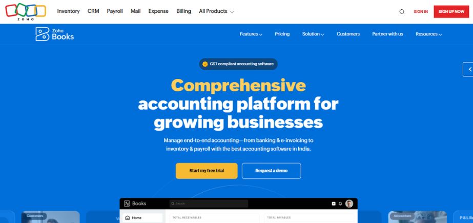 CA Accounting software - zoho