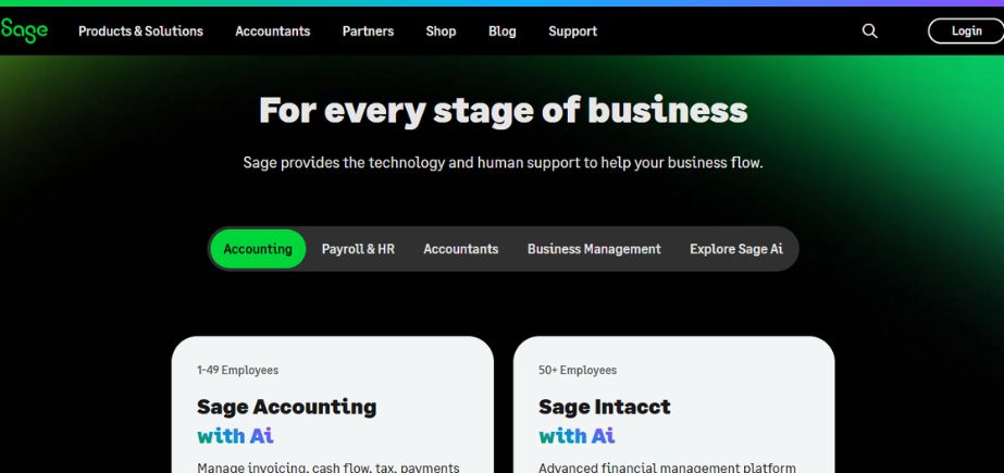 CA Accounting software - sage