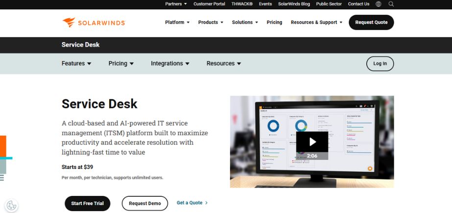 Helpdesk Ticketing Software - solarwinds