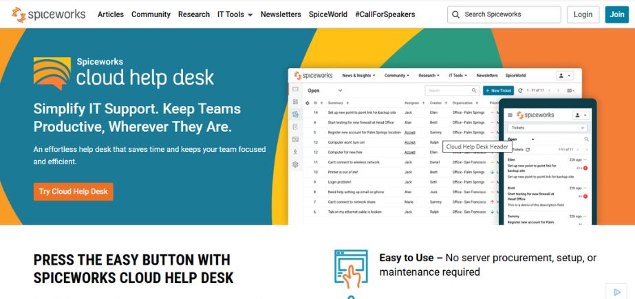 Helpdesk Ticketing Software - spiceworks