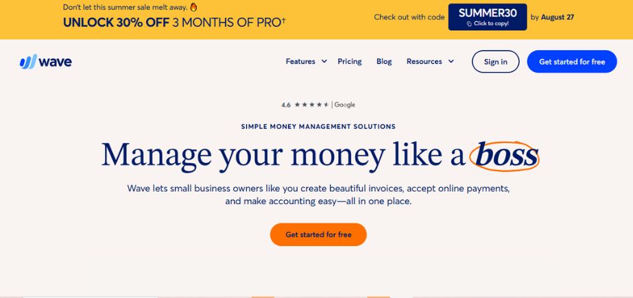 CA Accounting software - wave