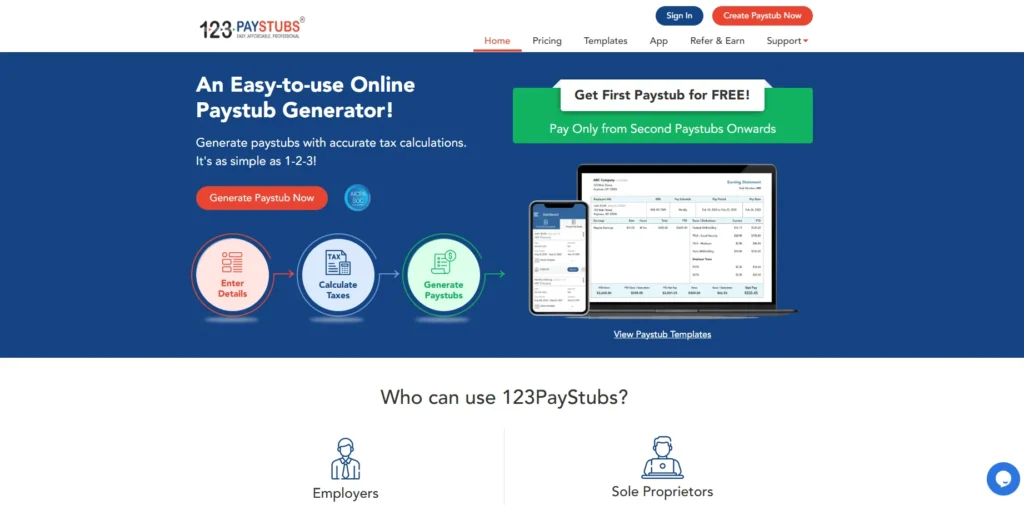 123PayStubs-paystub generator 