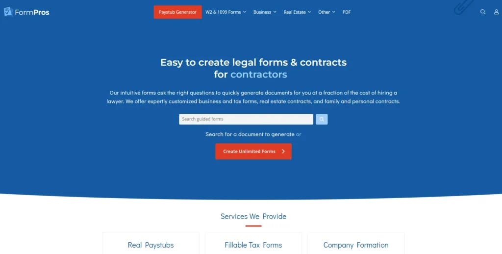 FormPros-paystub generator