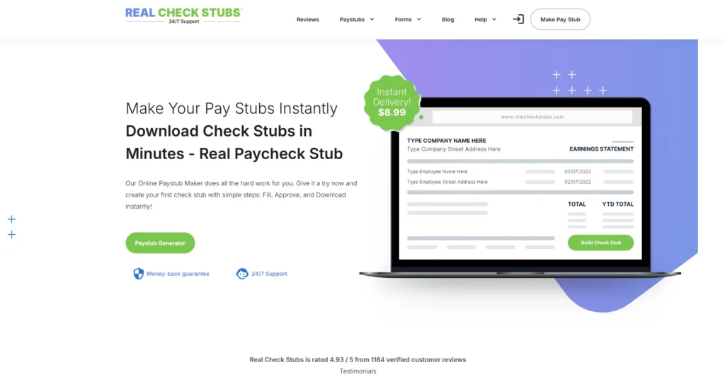 Real Check Stubs-paystub generator