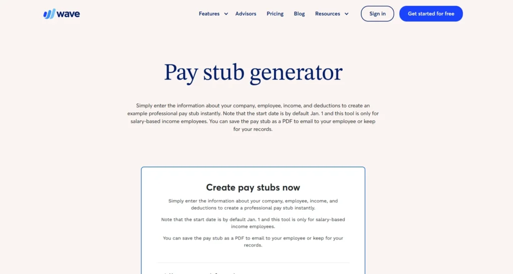 Wave Payroll-paystub generator 