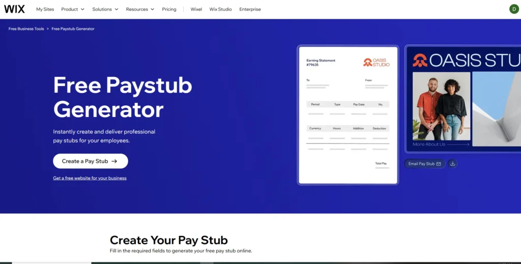 Wix Free Paystub Generator-paystub generator 