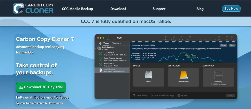 Carbon Copy Cloner - Hard drive cloning software