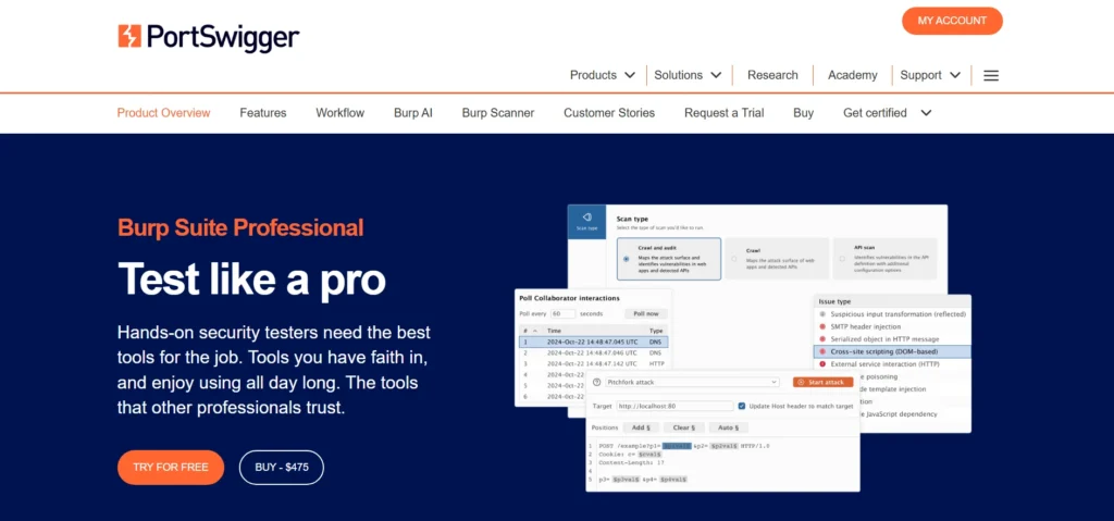 Website Vulnerability Scanners - Burp Suite Professional