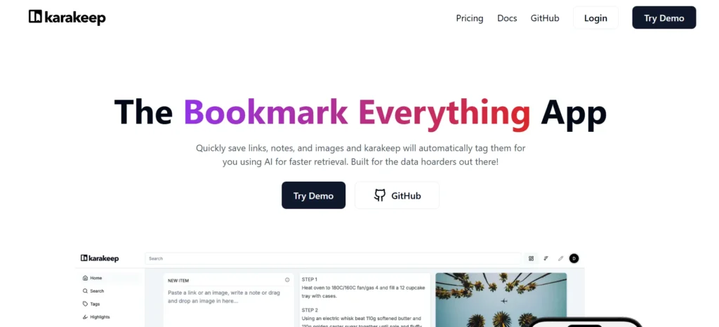 Karakeep - Pocket Alternative