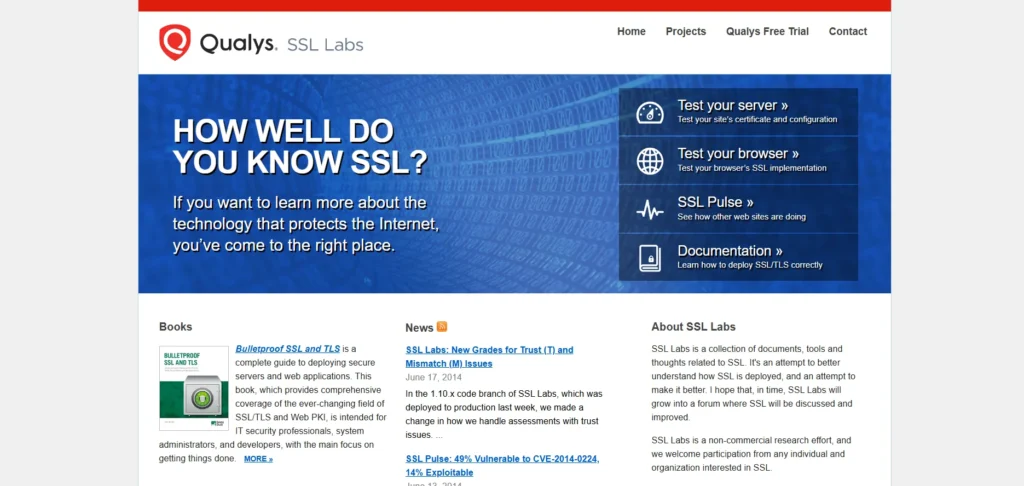 Website Vulnerability Scanners - SSL Labs