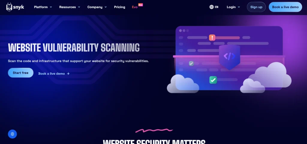 Website Vulnerability Scanners - Snyk Web Vulnerability Scanner