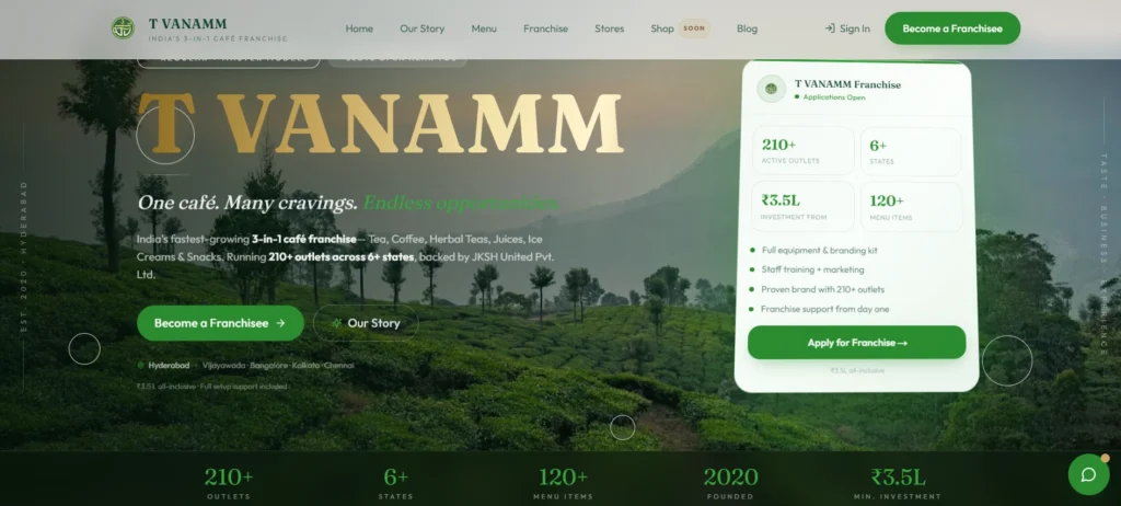 Tea Franchise in India-T Vanamm 