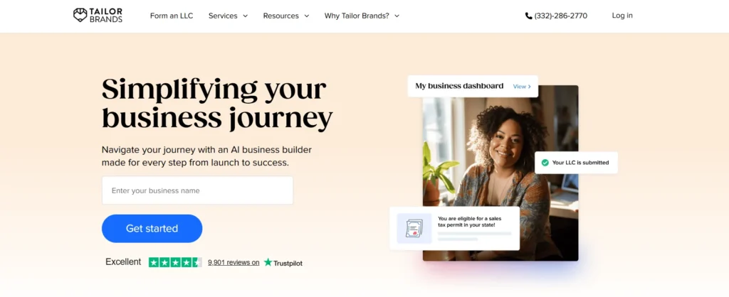 tailor brands homepage