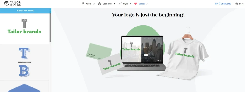 tailor brands logo design