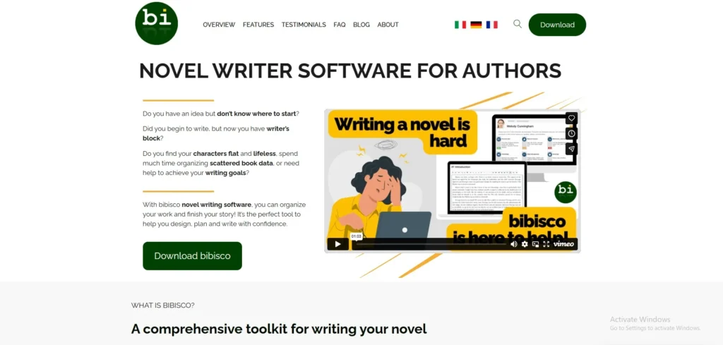  top book Writing software
-Bibisco