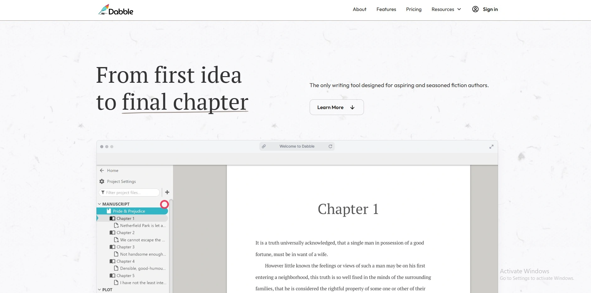 Book Writing Software
- Dabble