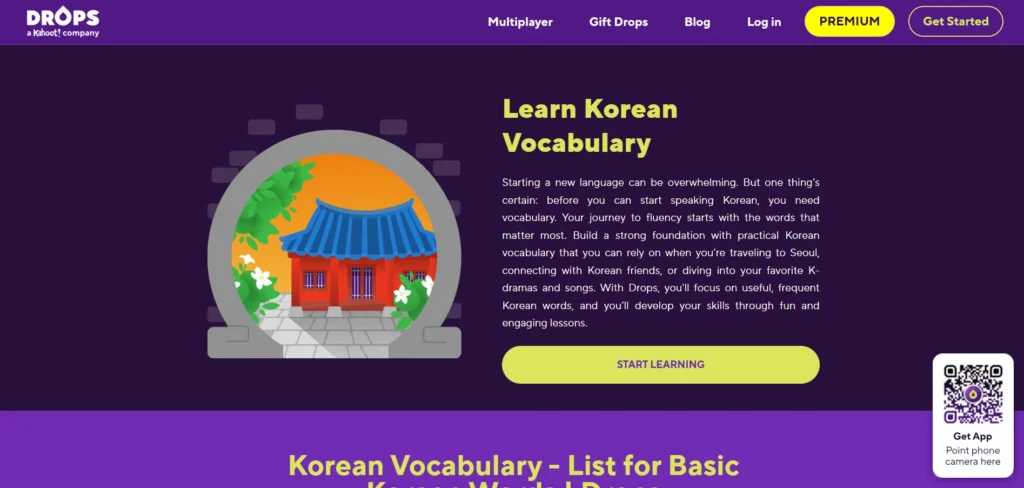 Korean Language Learning App - Drops
