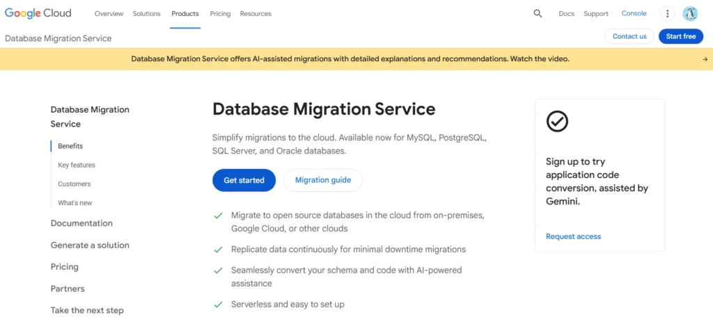 Data Migration Tool - Google Cloud Database Migration Service (DMS)