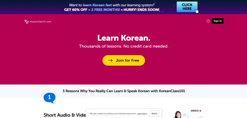 Korean Language Learning App - KoreanClass101