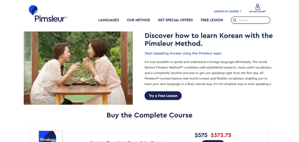 Korean Language Learning App - Pimsleur Korean