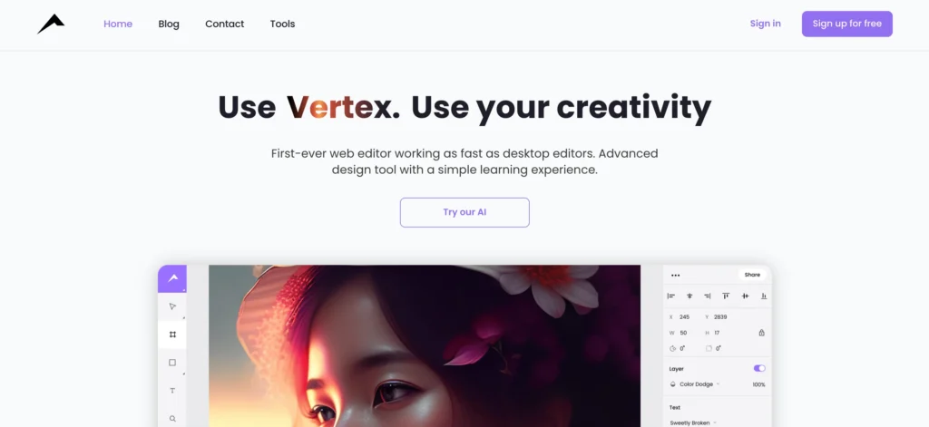 AI-Powered Design Editor - Vertex.art