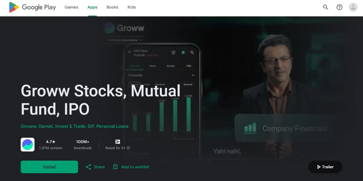 Groww - trading apps without investment​