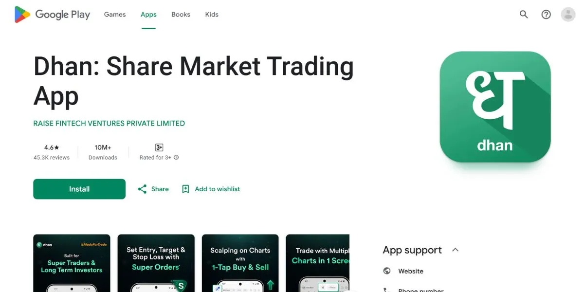 dhan - trading apps without investment​