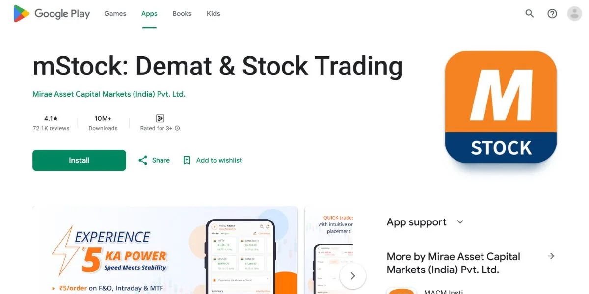 mstock - trading apps without investment​