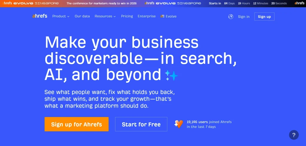 web optimization software solution - Ahrefs