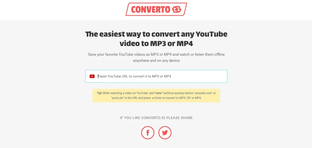 YouTube audio downloader online - Converto.io