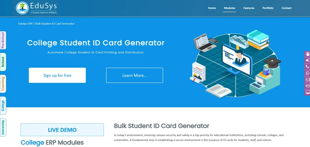student id card generator - EduSys