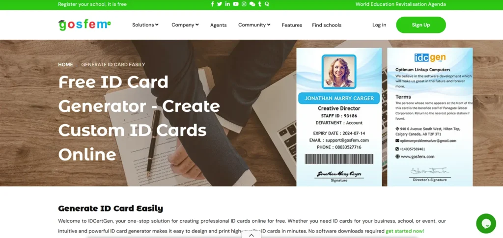 student id card generator - Gosfem ID Card Generator