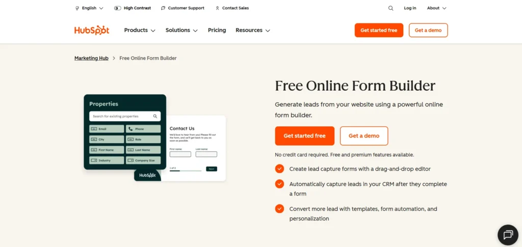 Data Entry Software - HubSpot Forms
