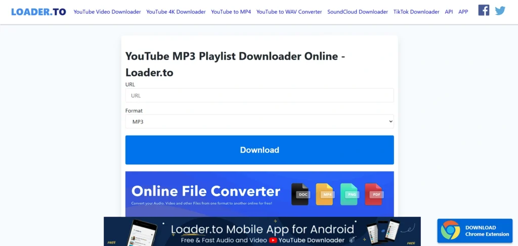 YouTube audio downloader online - Loader.to
