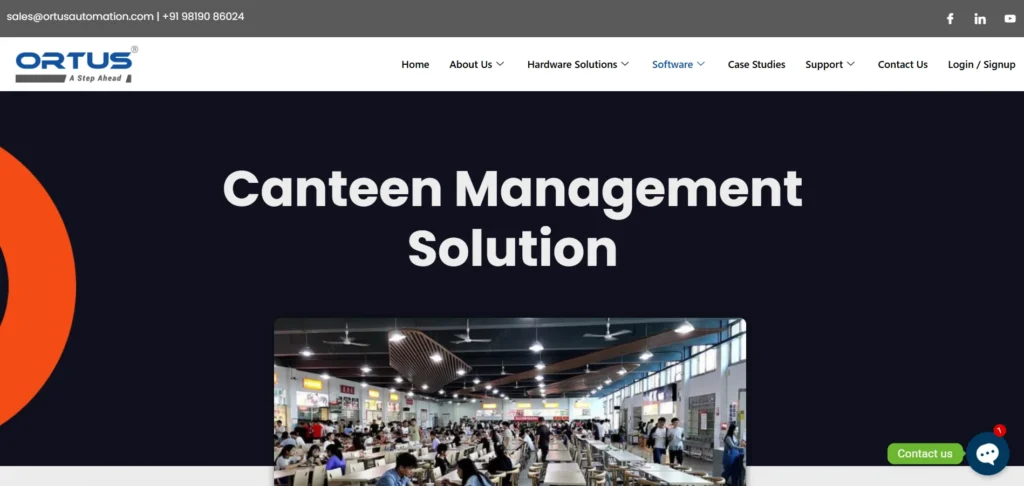 canteen management software - Ortus Automation Canteen Management